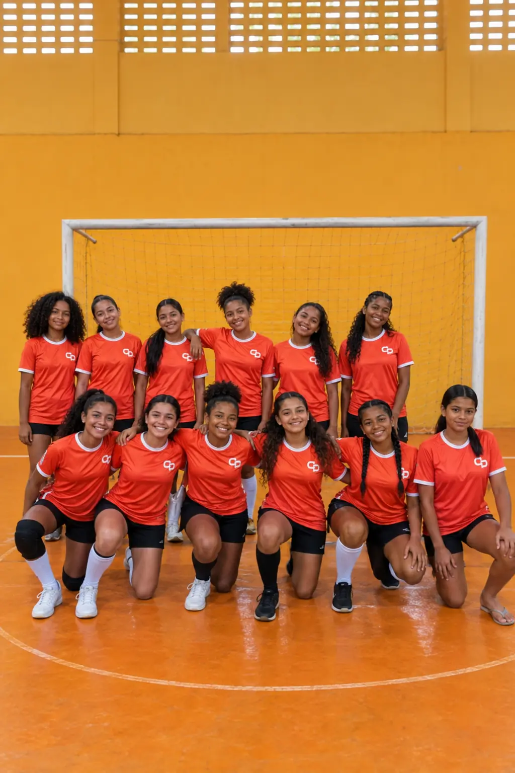 Time feminino do Colégio Único na quadra